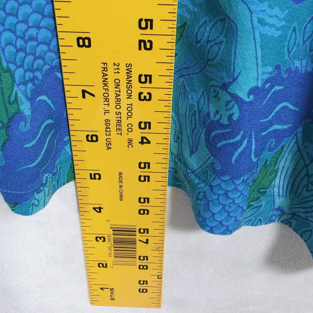 Vintage Rainbow Jo Mermaid Maxi Dress Women's 3XL Blue Green Mermaidcore